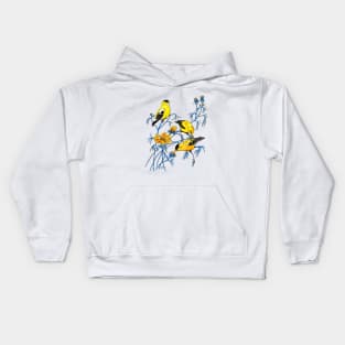 American Goldfinch color pencil Kids Hoodie